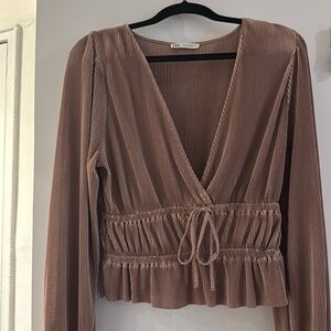 Zara taupe top in great condition - worn one time